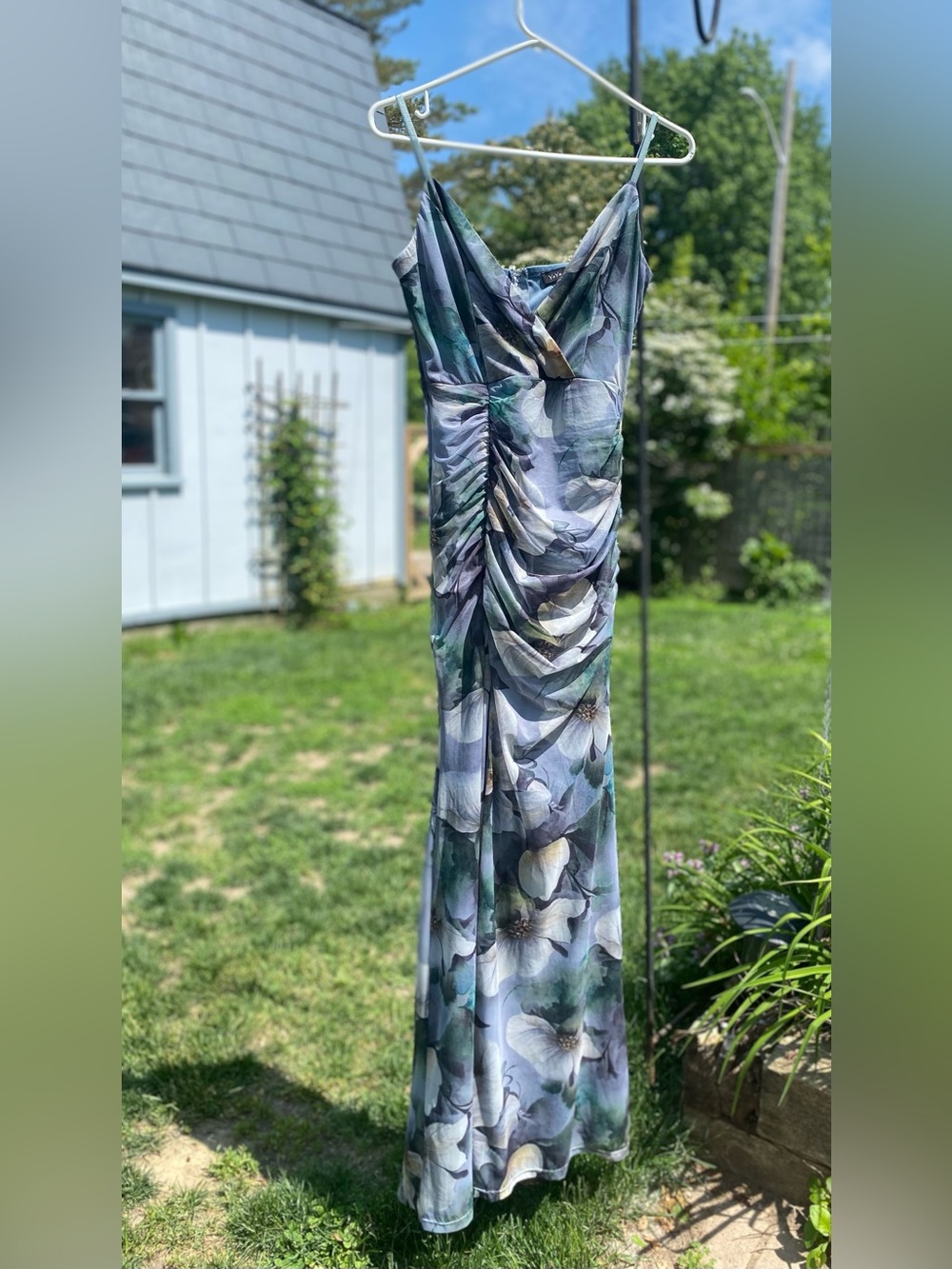 Floral V-Neck Spaghetti Strap Maxi Dress - Picture 2 of 10